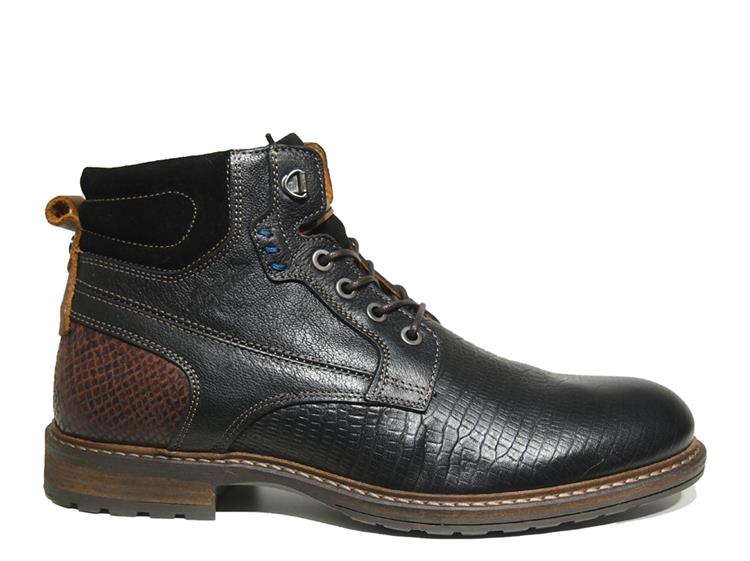 Australian Footwear Rick Leather Black-TAN