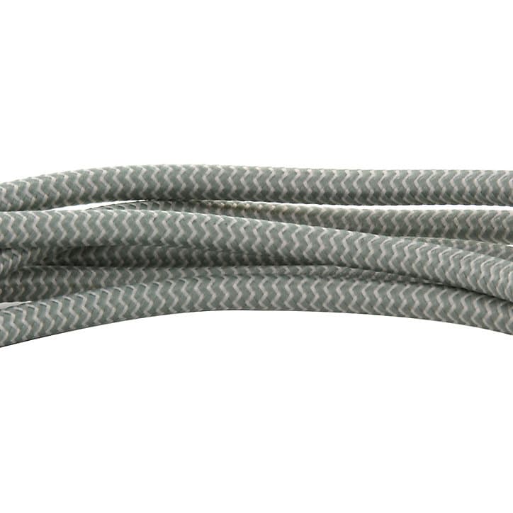 Câble textile 2 fils pour luminaire ou suspensions 0,75mm L.3m vert et blanc Chacon