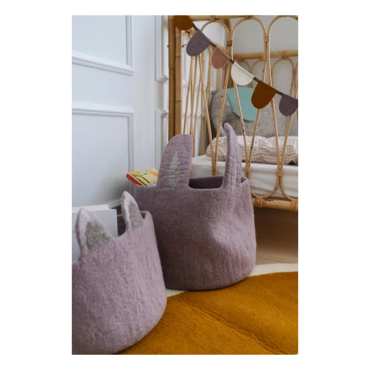 Muskhane Corbeille Pasu Lapin en feutre | Mauve