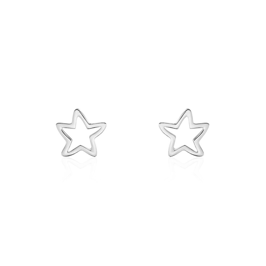 Boucles D'oreilles Puces Alphonsine Etoile De Mer Or Blanc