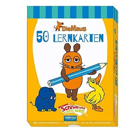 Trötsch Schreib und wisch weg - Lernkarten Die Maus, 50 Karten mit Stift