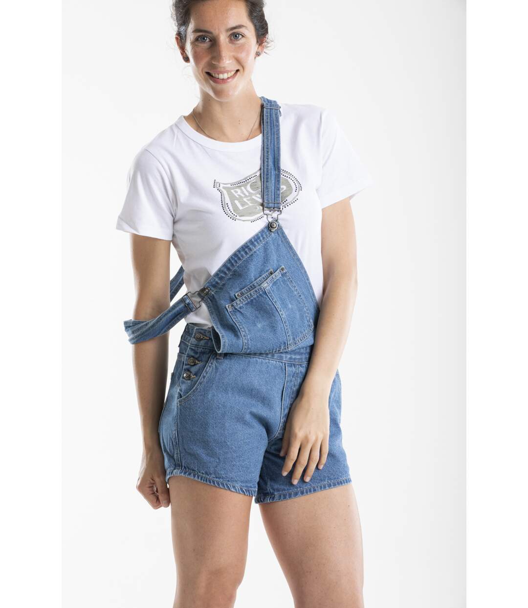 Salopette short en denim FANTINE denim