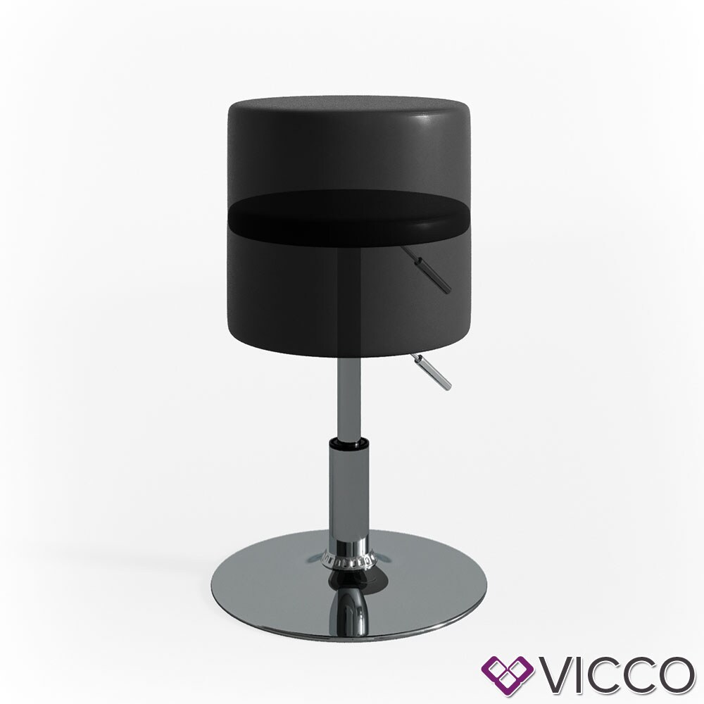 VICCO Design Hocker / Schminkhocker höhenverstellbar in schwarz