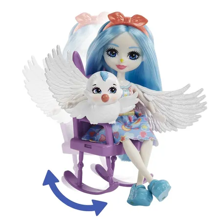 Mattel Enchantimals City Tails Tier-Kindergarten Set, Starley Stork Puppe & Figuren