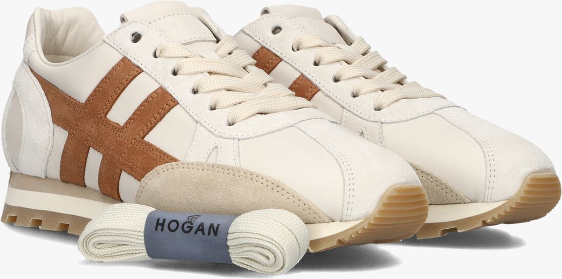 beige hogan lage sneakers h671 allacciato