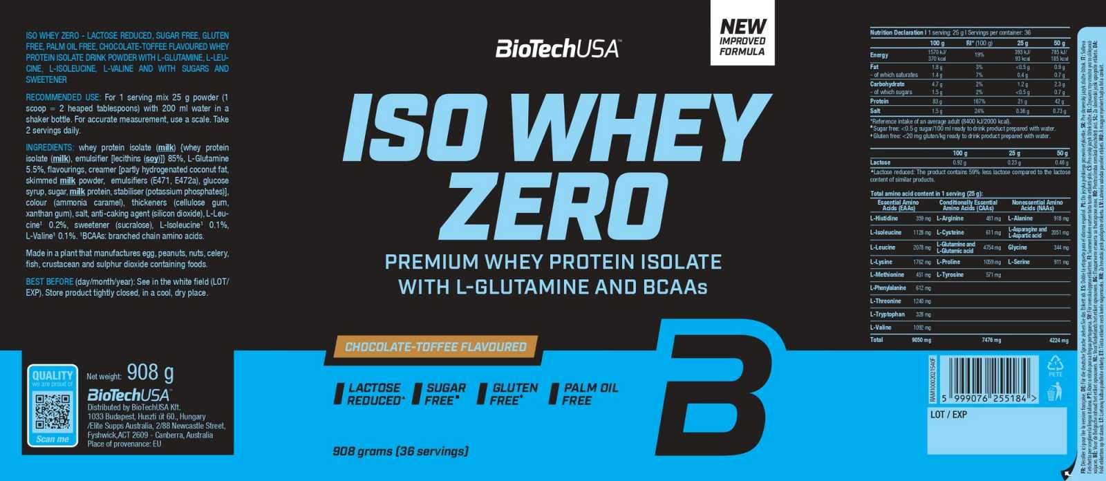 Biotech USA Iso Whey Zero 500g