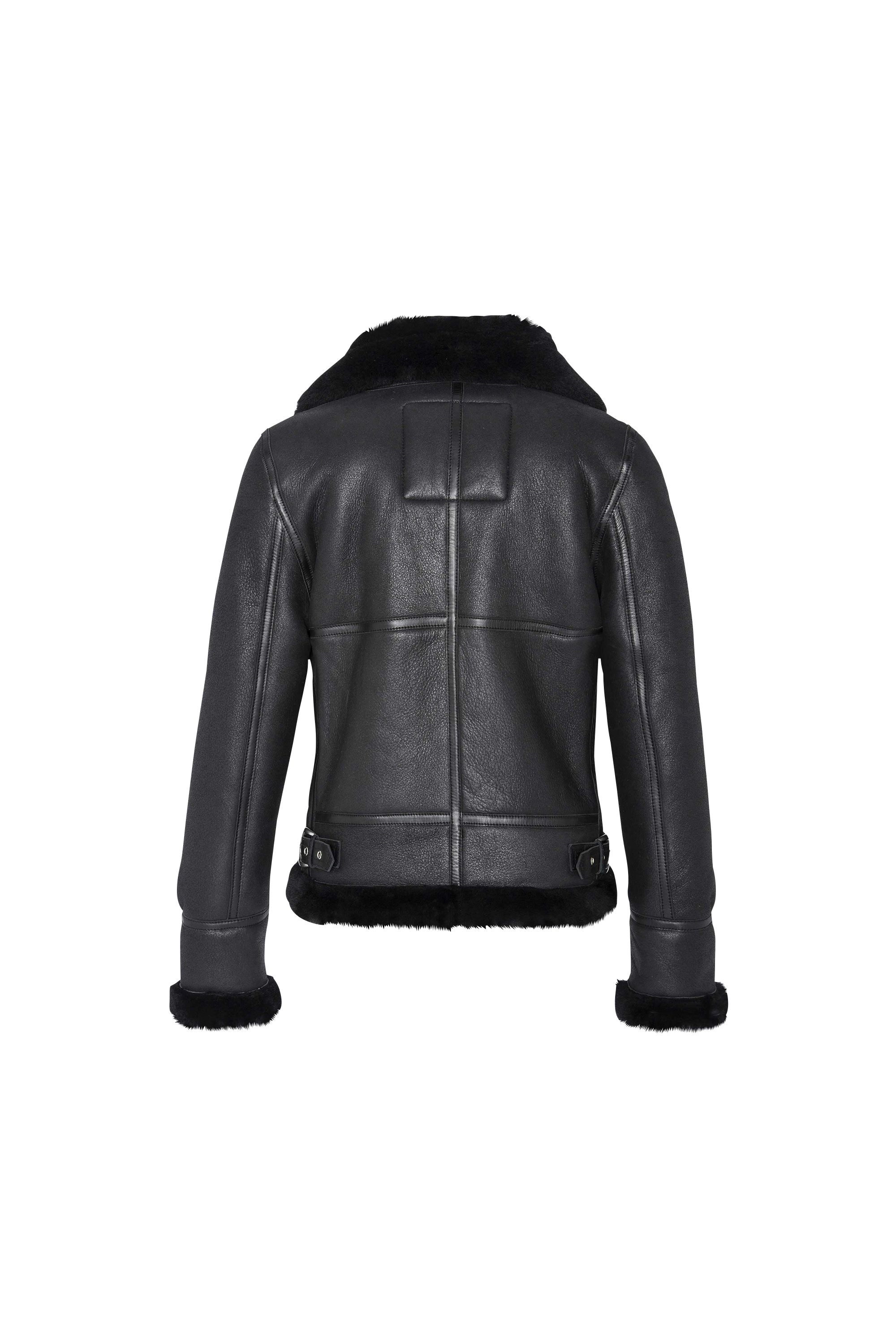 SCHOTT Bombardier col montant en peau retournée mouton Noir