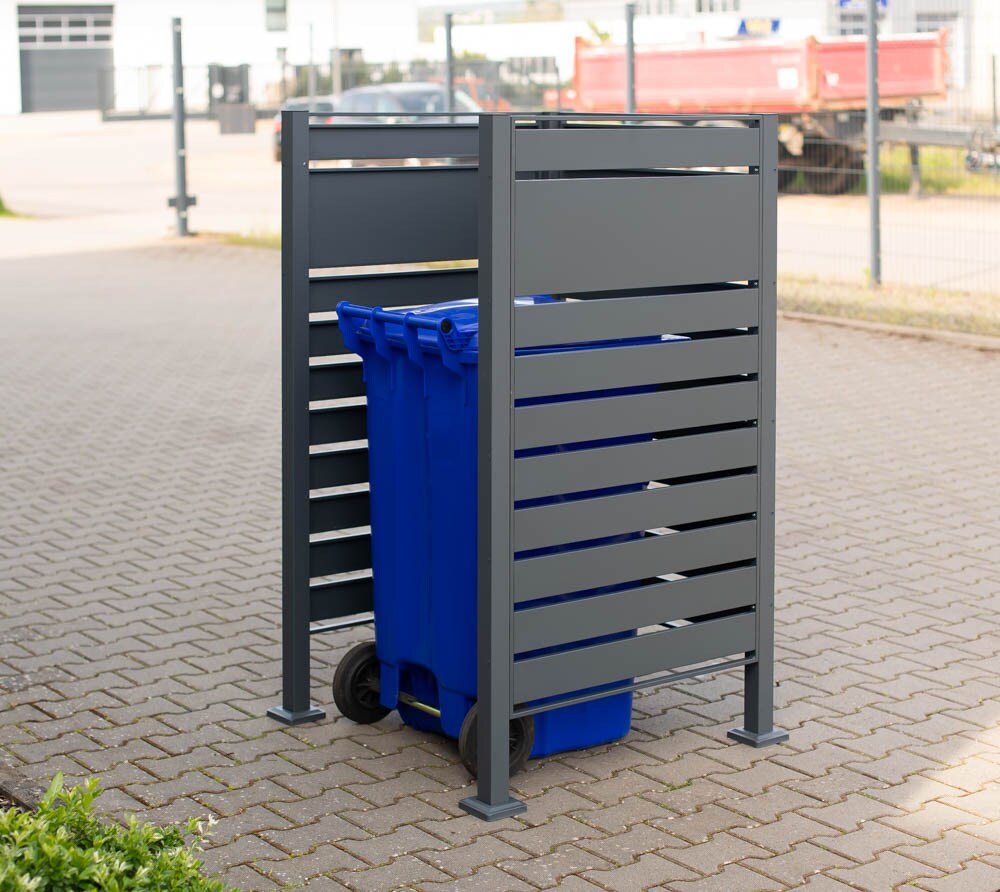 Westmann Metall Mülltonnenverkleidung Planum anthrazit 150cm - versch. Ausführungen