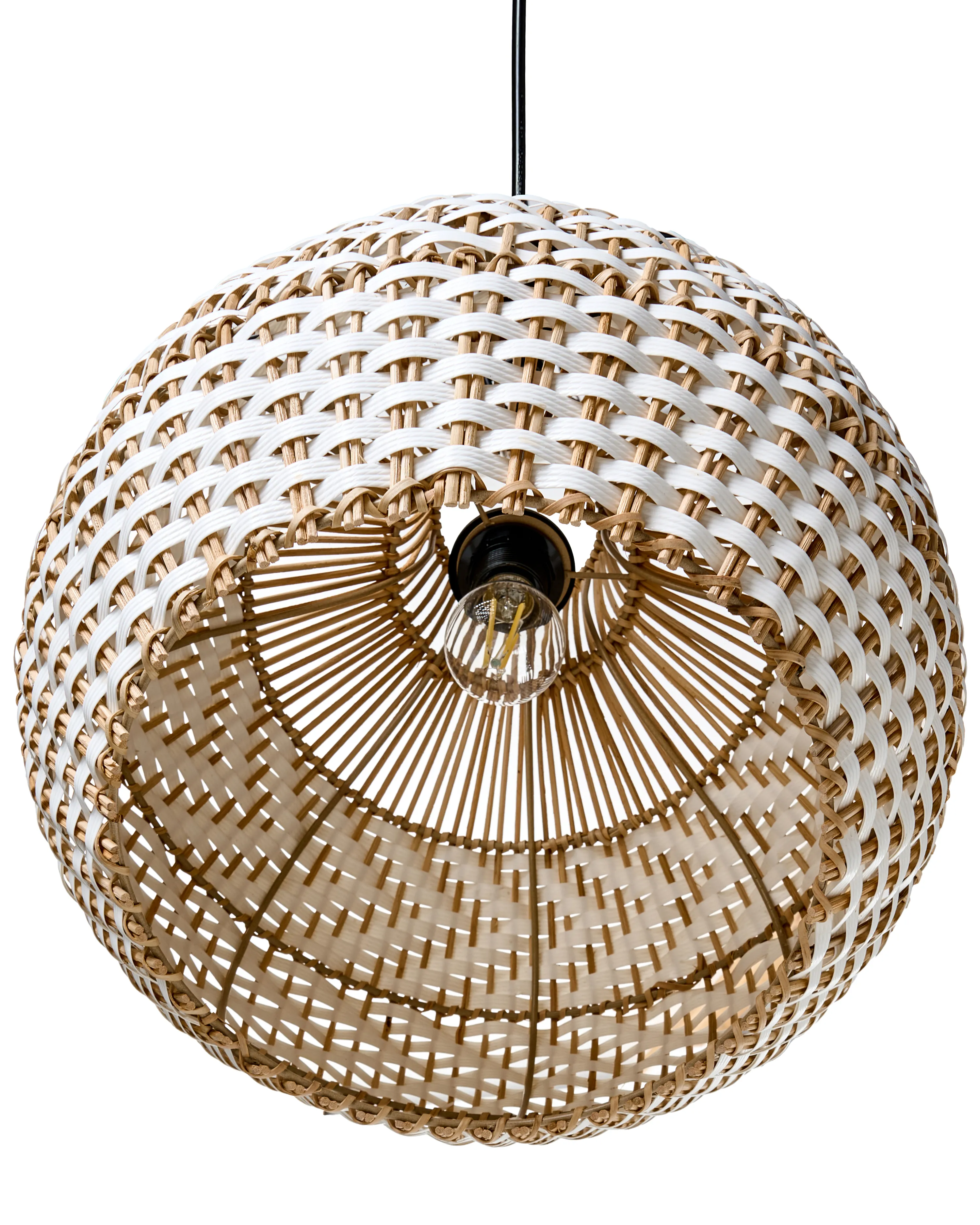 Hanglamp YAUCO Rotan Wit
