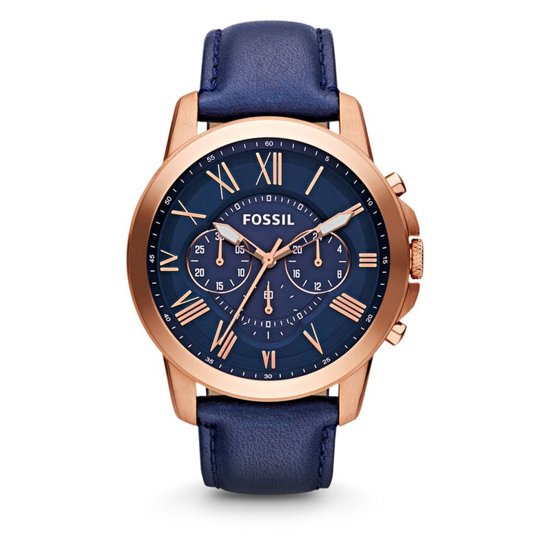 Montre Fossil homme chronographe acier doré rose