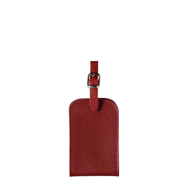 Porte-étiquette Jules en cuir grainé Vigne Rouge