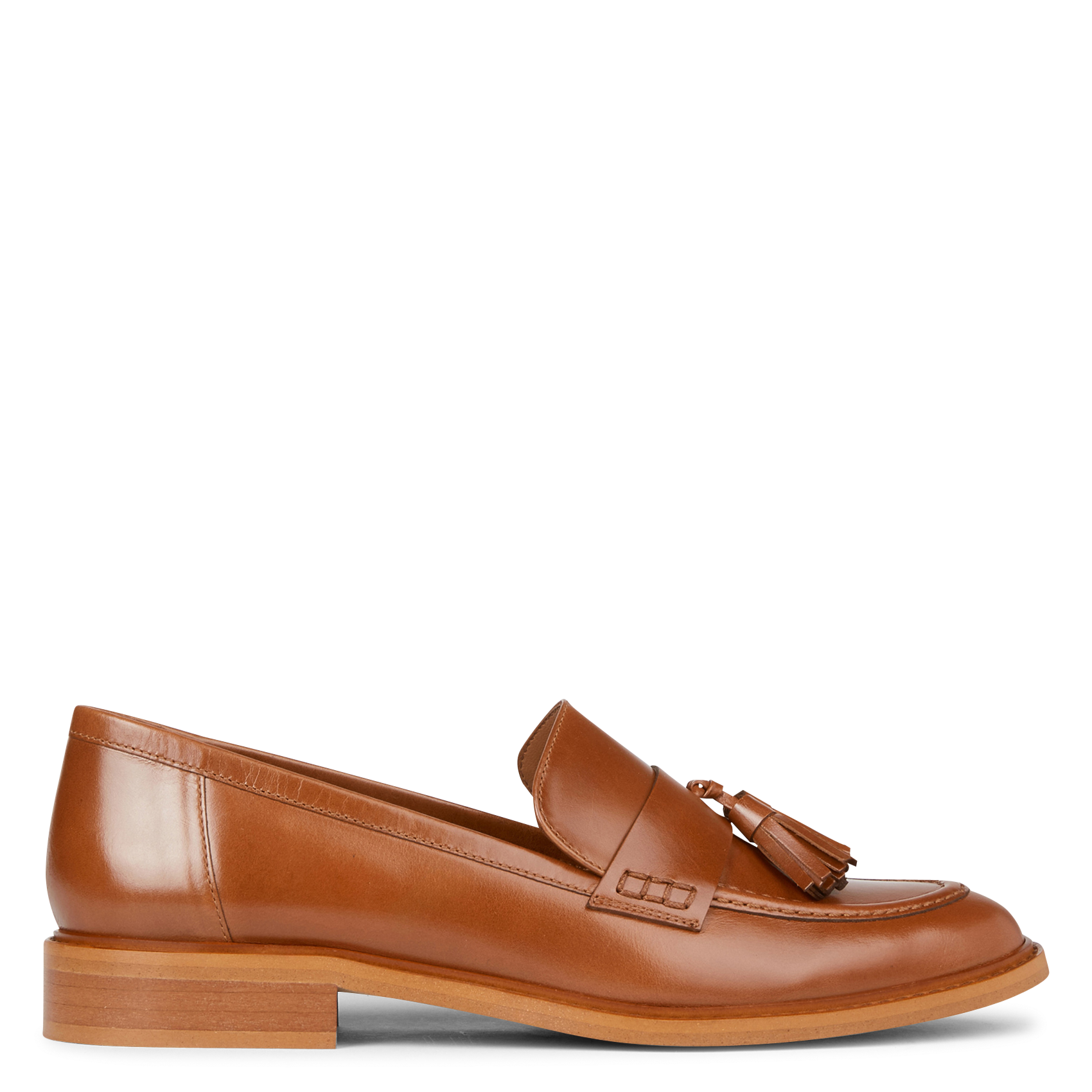 ROSA - Mocassins à bout rond en cuir| Beige