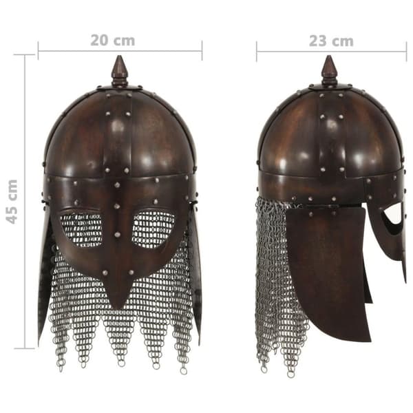 vidaXL Viking krigerhjelm antikk replika LARP kobber stål