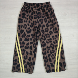 Leopard Parachute Stripe Pants - geel