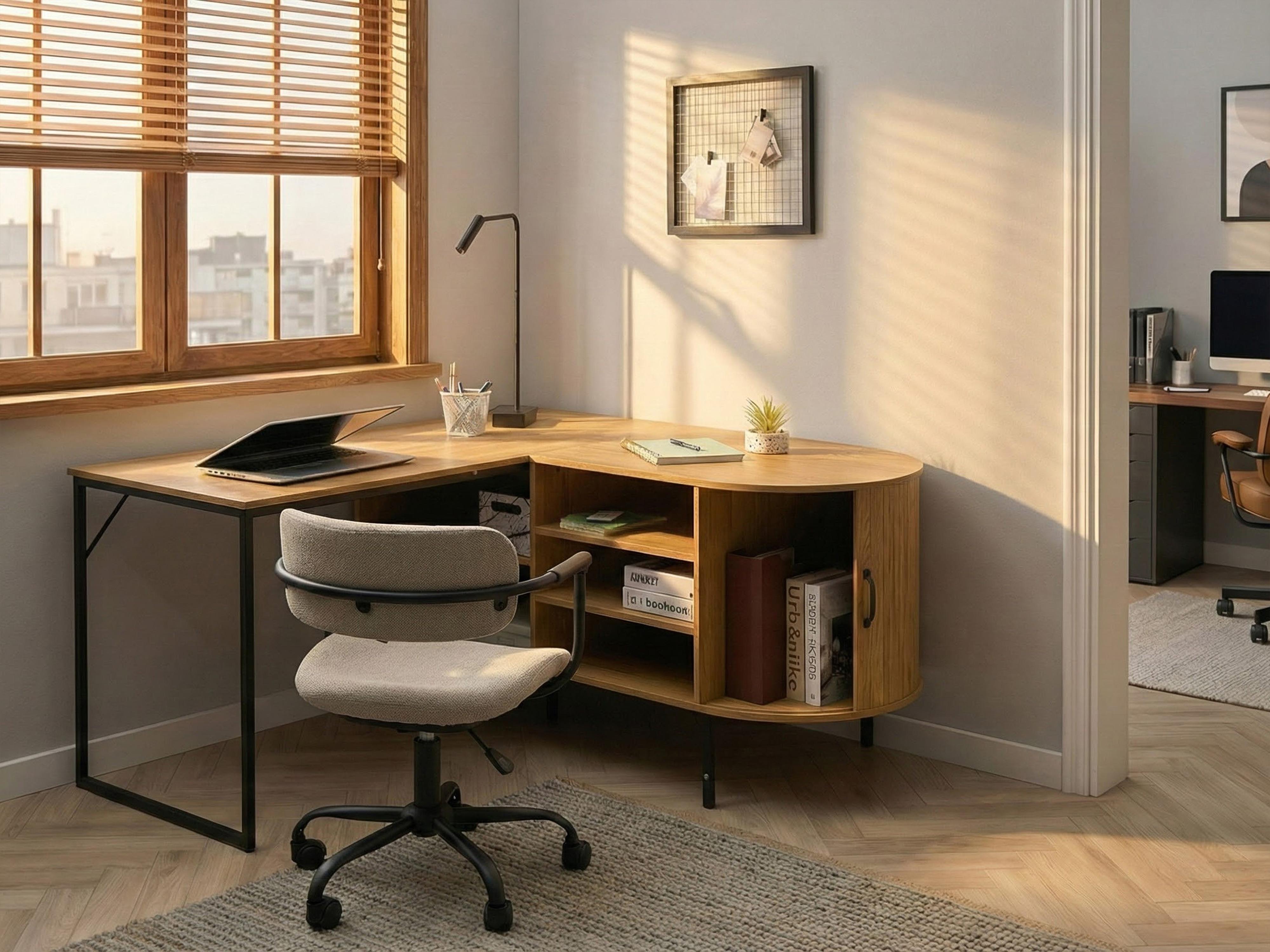 Hoekbureau SOLARI Lichtbruin 140 cm 140 cm
