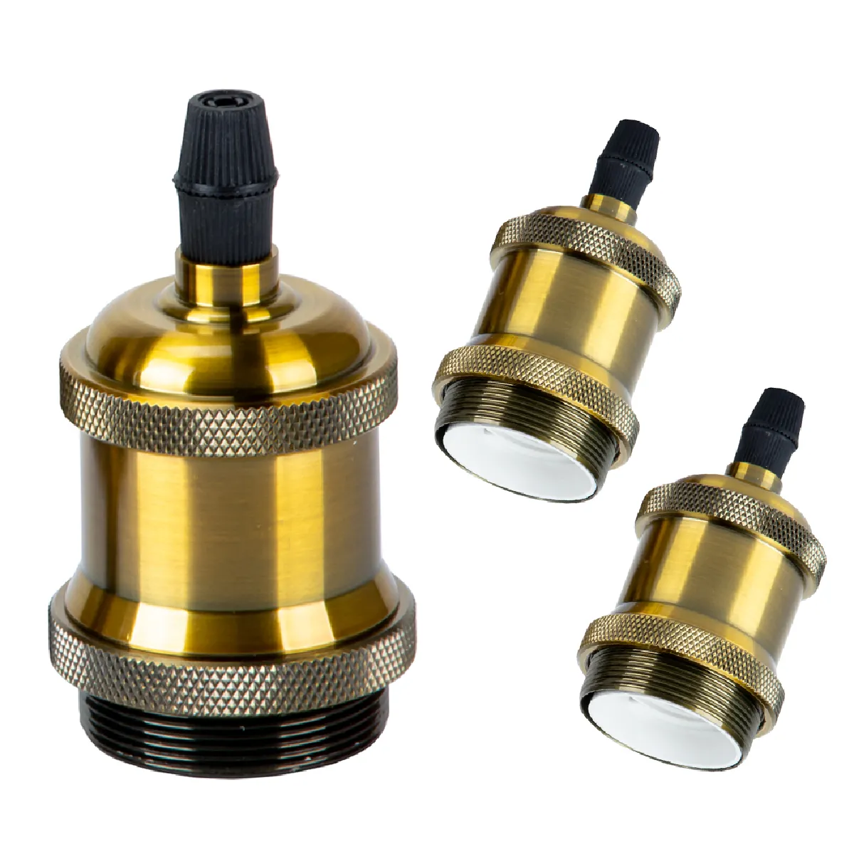 Stoex 3PCS E27 Vintage Simple Lamp Base Plafonnier vintage Lampe Suspendue d'intérieur Bronze