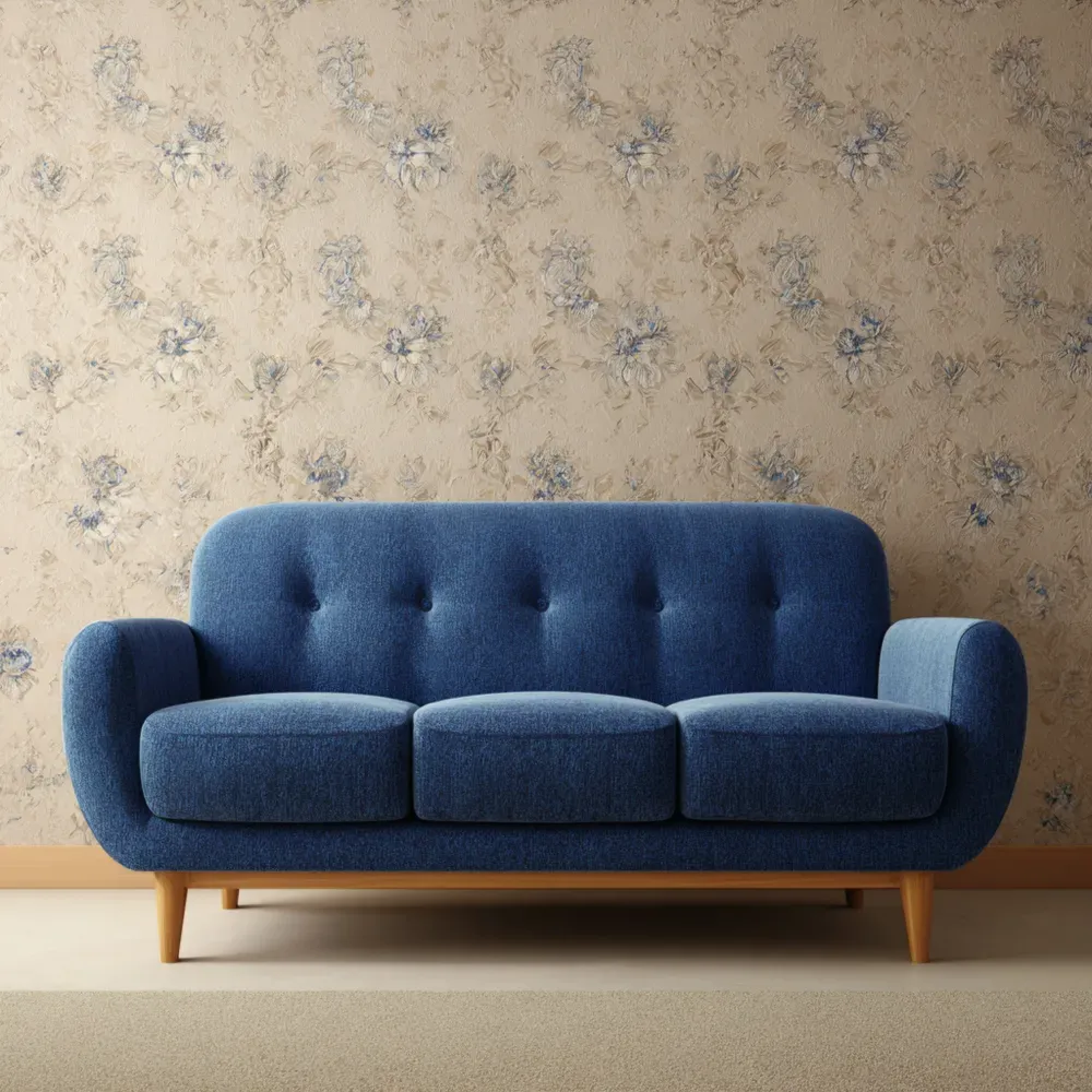 Dreisitzer-Sofa Stoffpolster 200x85x90 cm – Blau – Modernes Design