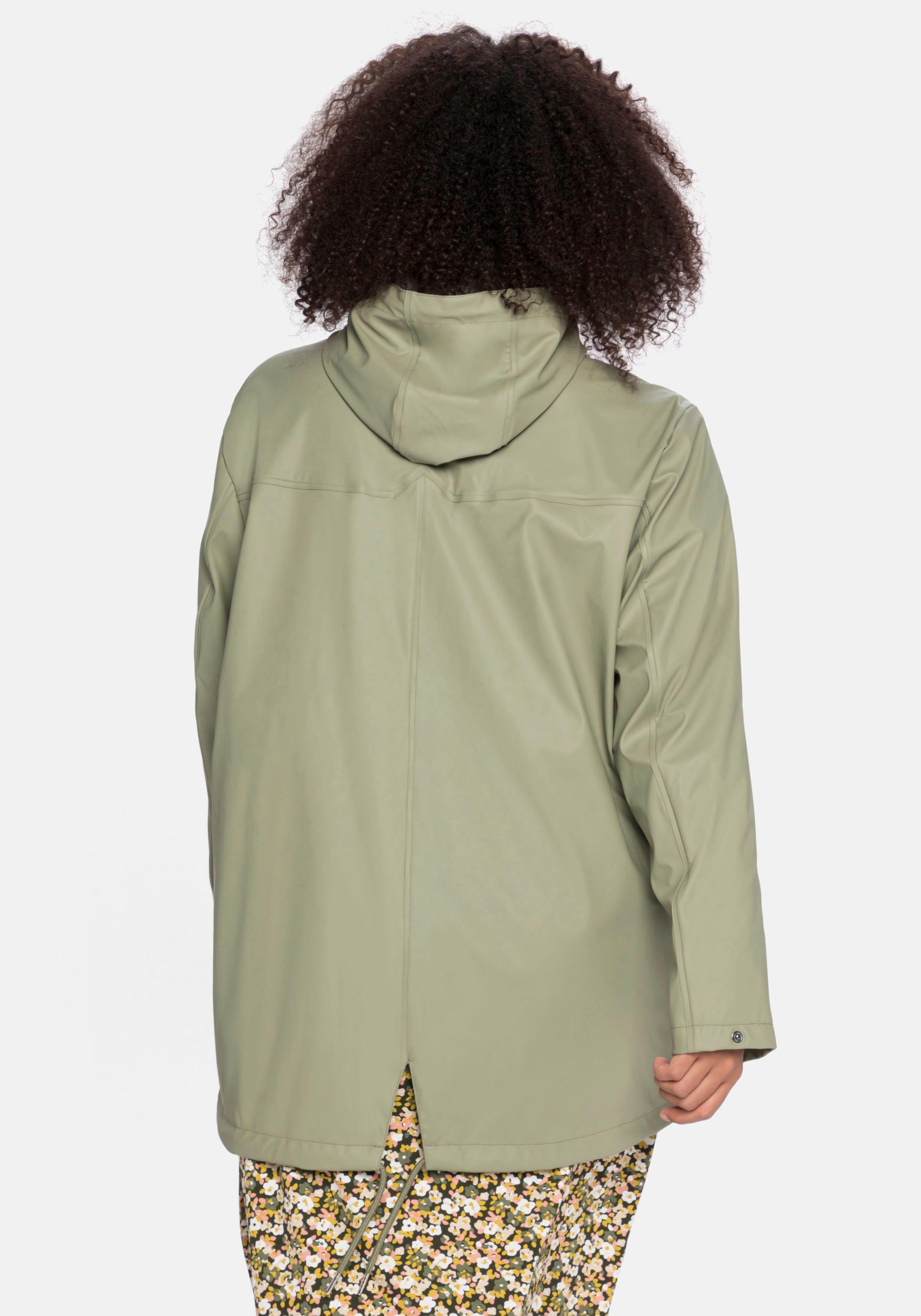 Regenjacke mit Jerseyfutter, hinten länger als vorn