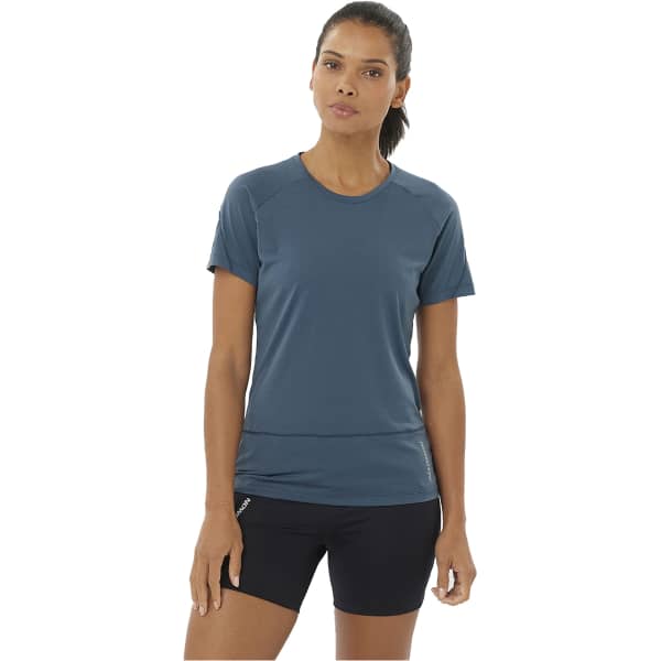T-shirt trail SALOMON CROSS RUN SS TEE W MIDNIGHT NAVY