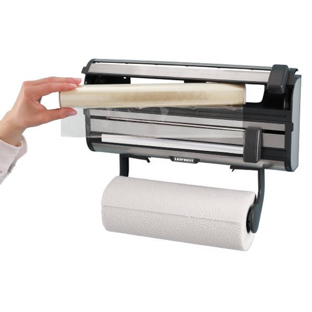 Leifheit rollenhouder Parat Royal - zwart rvs