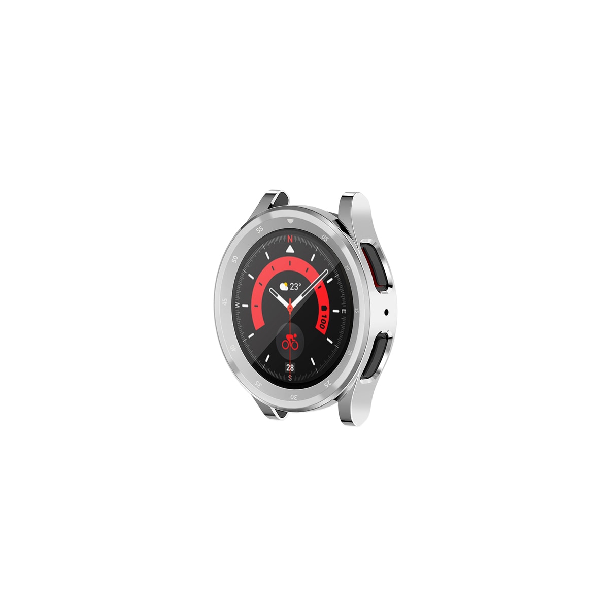 TPU-beskyttelsesveske med skaladesign for Samsung Galaxy Watch 5 Pro Sølv