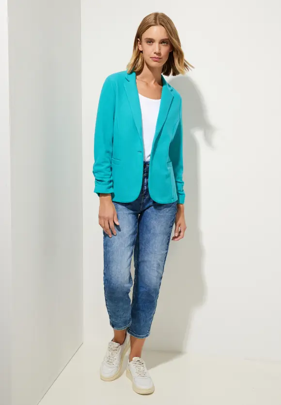 Basic Blazer mit Raffungen - iced green