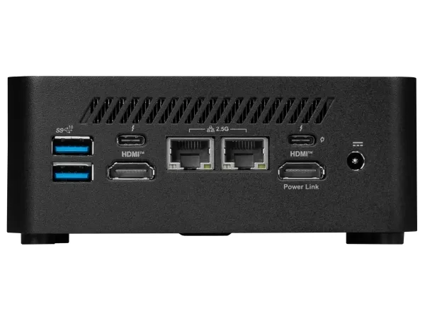 MSI - 1 150U / op til 5.4 GHz - RAM 0 GB - ingen HDD - Gigabit Ethernet, 2.5 Gigabit Ethernet - 802.11a/b/g/n/ac/ax (Wi-Fi 6E) - intet OS - skærm: ingen - sort