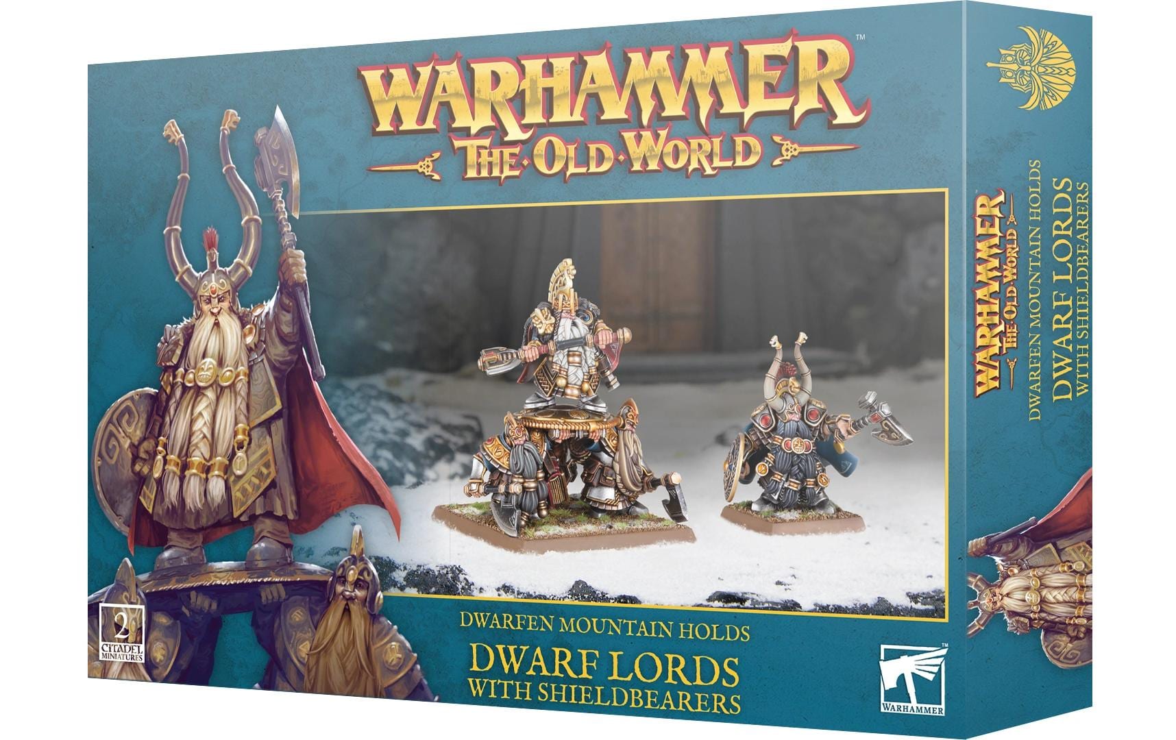 Figurenset Warhammer The old World Dwarfen ShieldbearersZwei tödliche Anführer für die Armeen der Dwarfen Mountain Holds in Warhammer-Spielen: Die Alte Welt