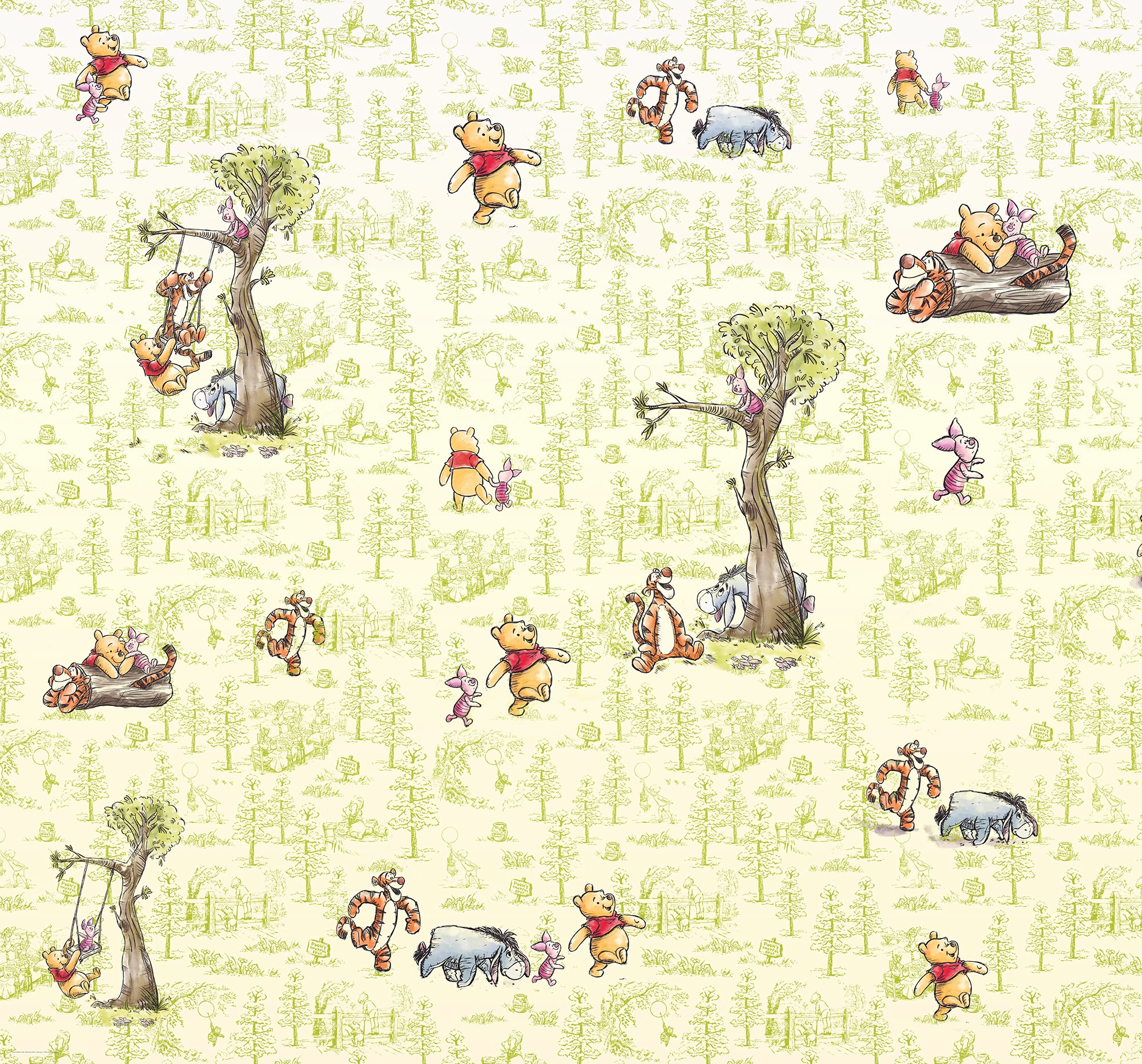 Komar Vliestapete »Digitaldruck Vlies -  Winnie the Pooh Friends - Grösse 300 x 280 cm« bedruckt glatt Kinderzimmer