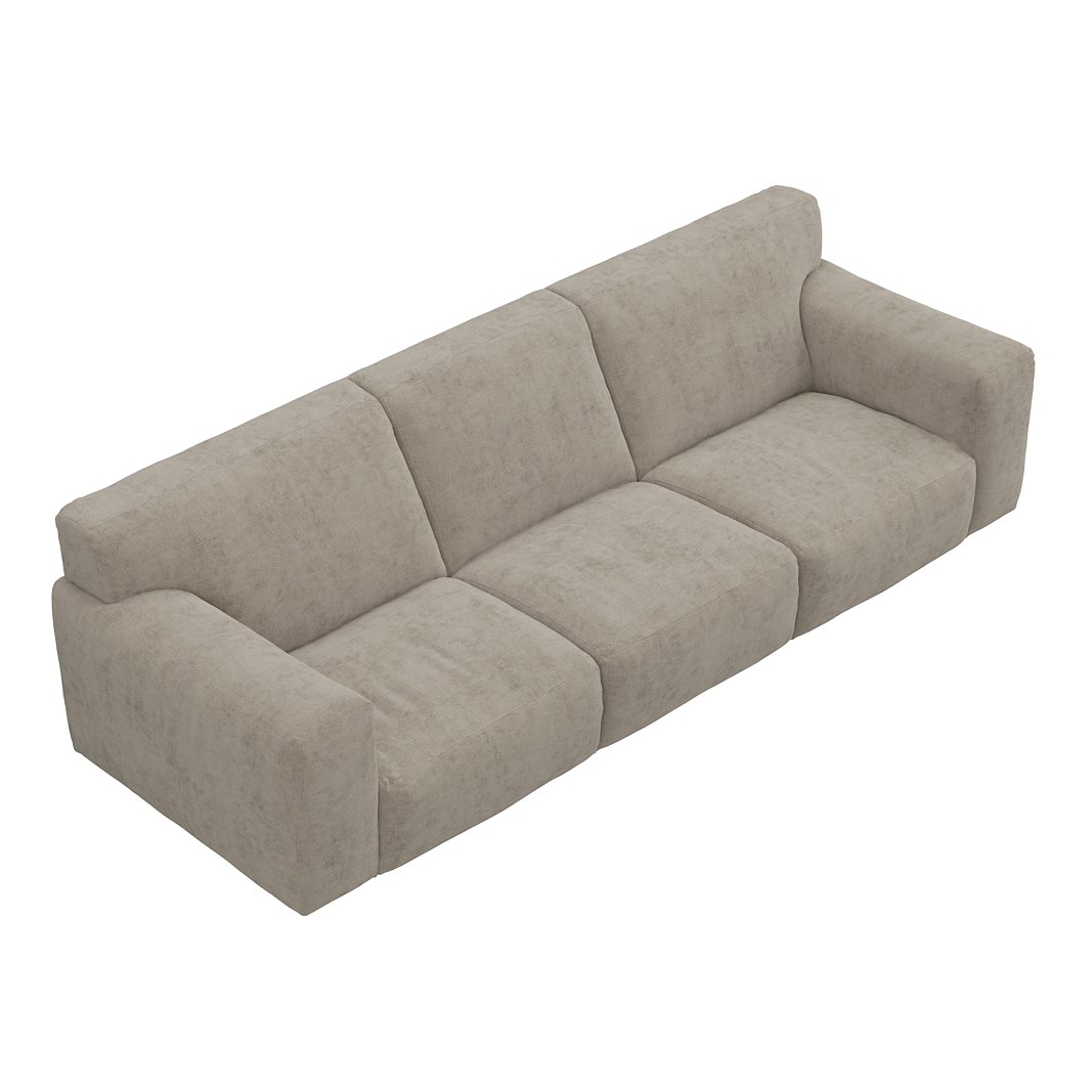 Vesta 4-seter I Tekstil Eros Stone, standardsøm, sort metallben 10 cm, Comfort CM