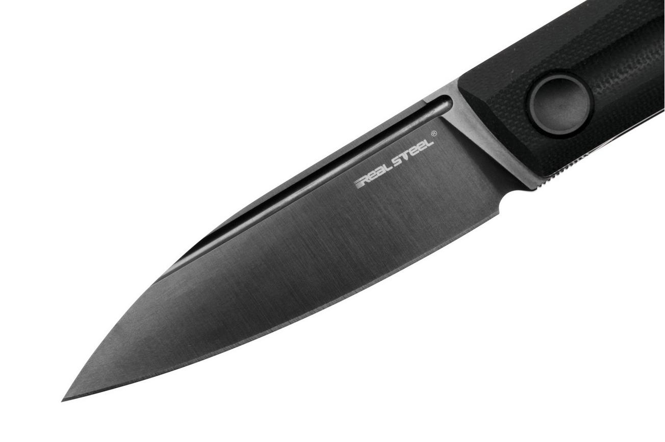 Real Steel Stella Lux 7041Z1, K110 DLC Coating, Black G10, slipjoint zakmes