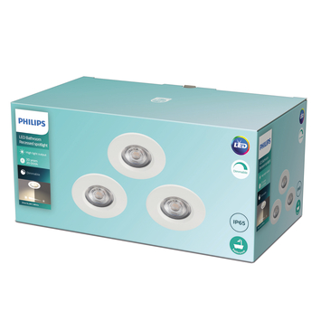 Philips badkamer LED inbouwset Dive 3x5W wit