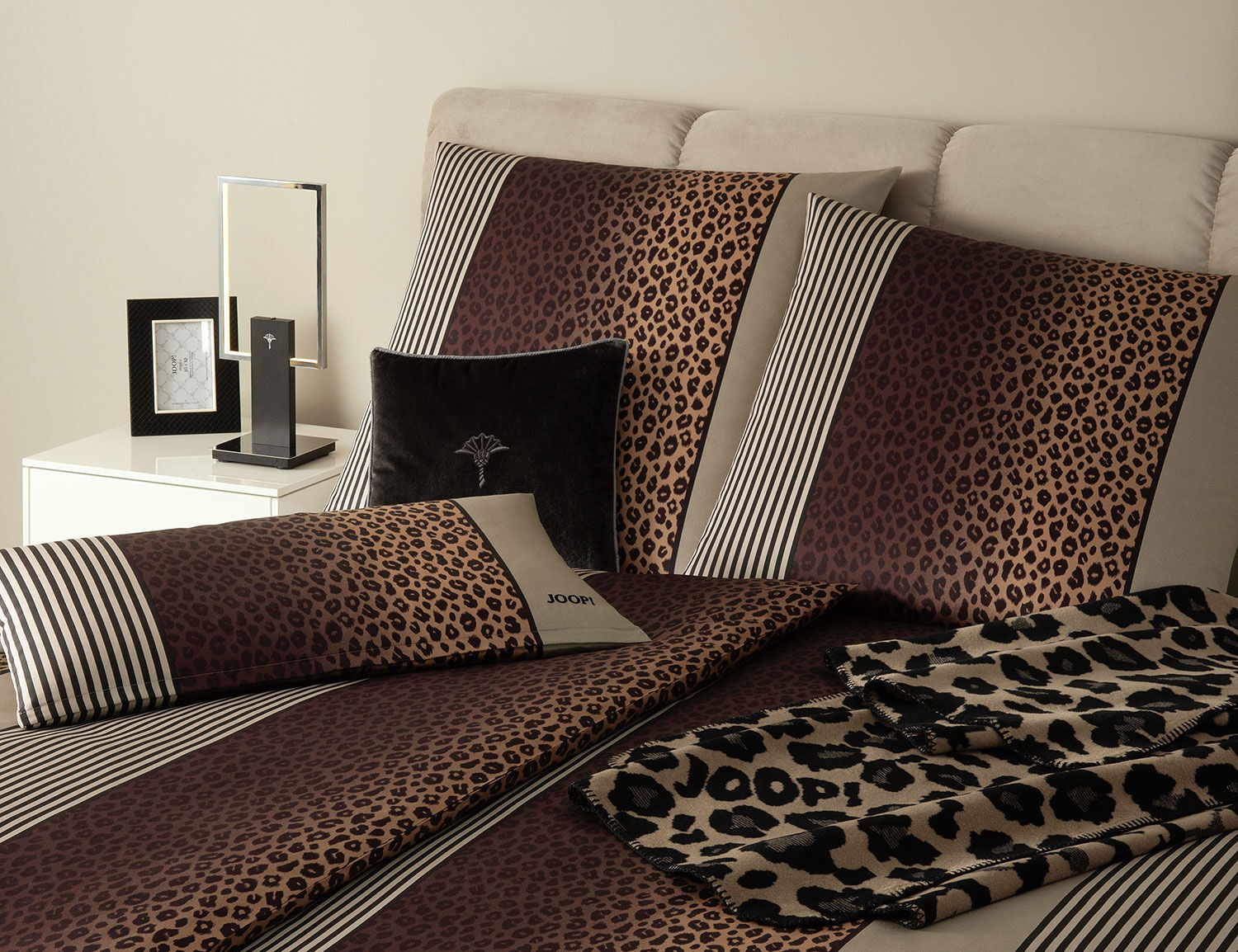 JOOP! Satin Bettwäsche Leo mit Leopardenmuster