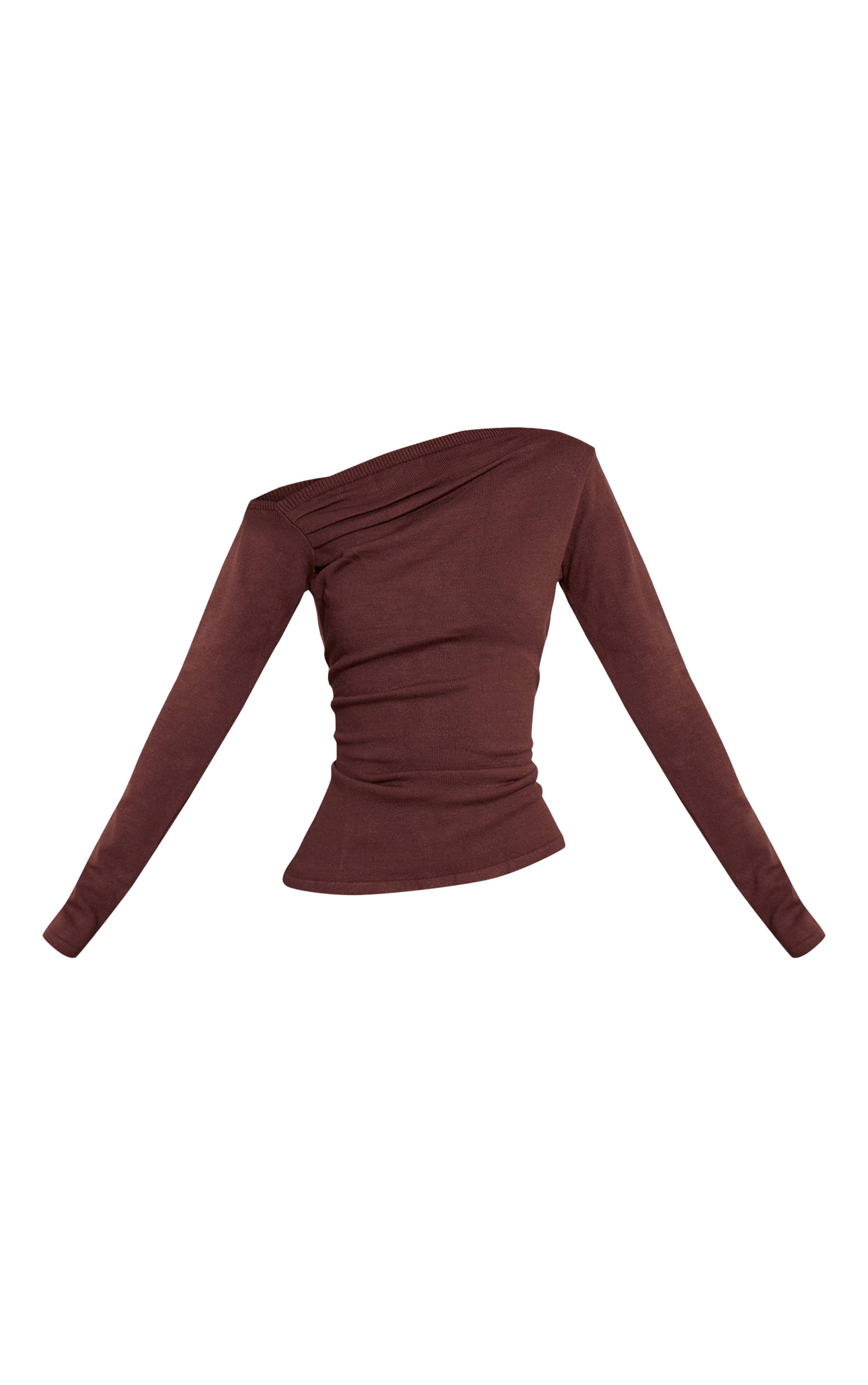 Taupe Haut Tricoté Asymétrique