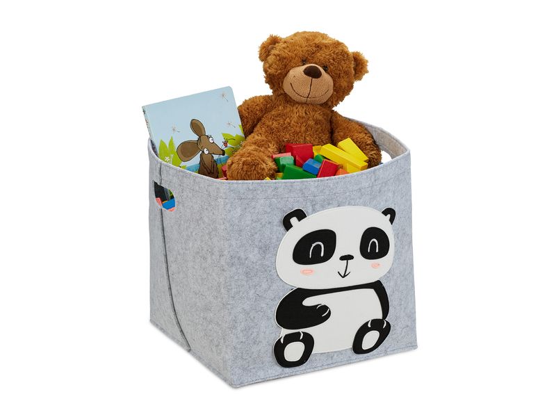 relaxdays Spielzeugkorb Panda Idealer Aufbewahrungskorb für das Kinderzimmer