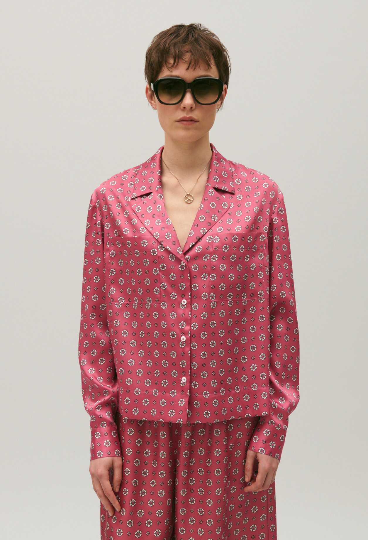 Chemise satinee imprimee
