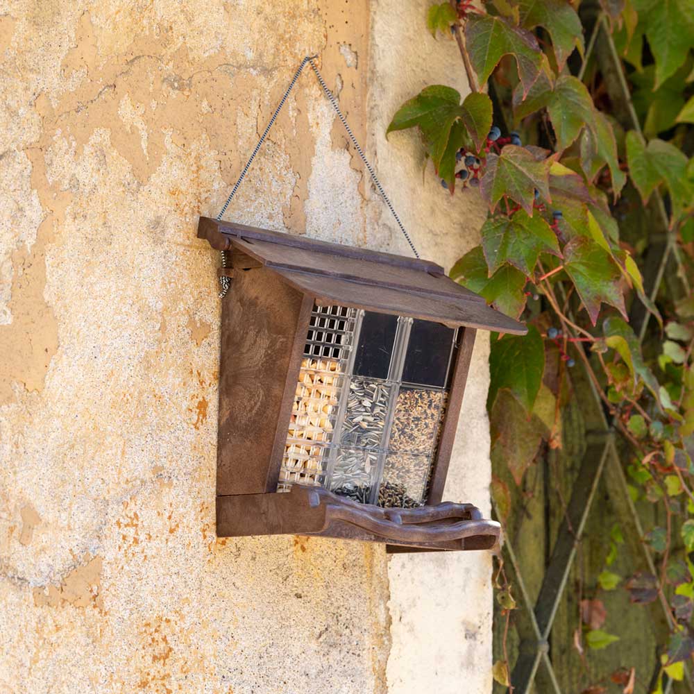 Mangeoire d'extérieur pour oiseaux sauvages jok 11, abri pour oiseaux, adaptée pour nourriture graines petites noisettes