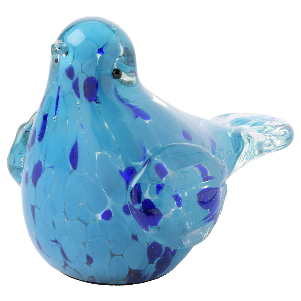 My Home Deko-Vogel aus Glas blau / transparent