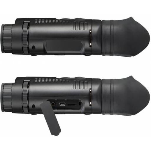 Visão noturna binocular digital Bresser 3.5x com captura monocromática.