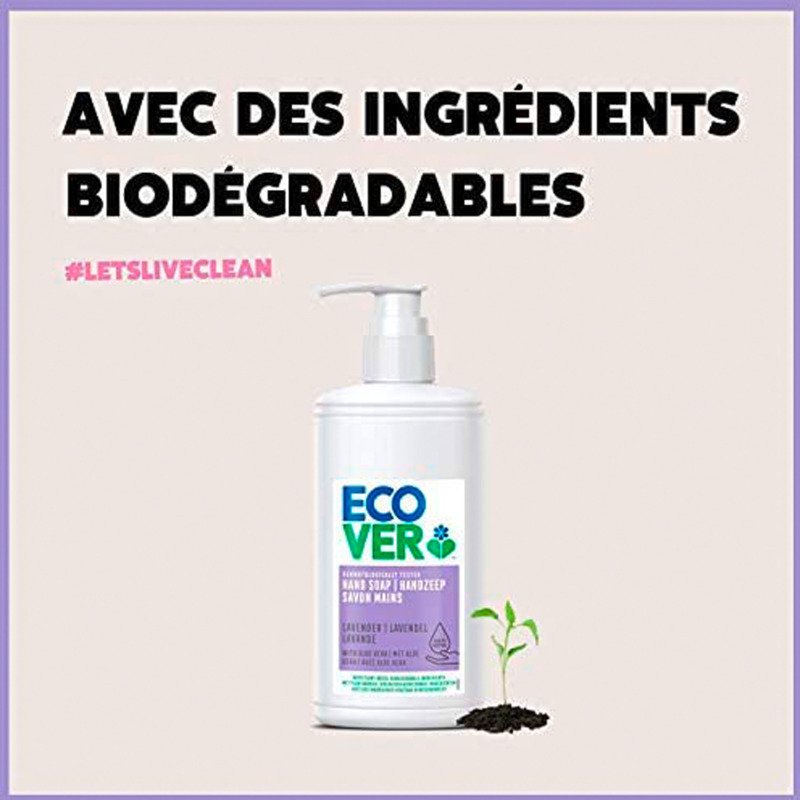 Savon liquide Ecover, lavande - Flacon de 250 ml
