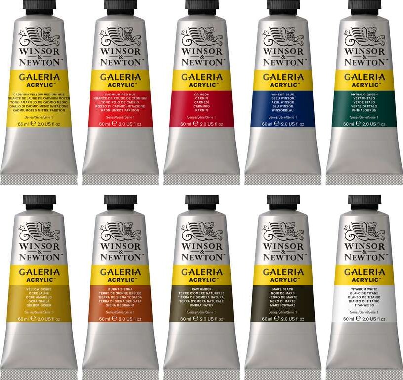 Winsor & Newton - Galeria Akrylmaling Sæt - 10X60 ML
