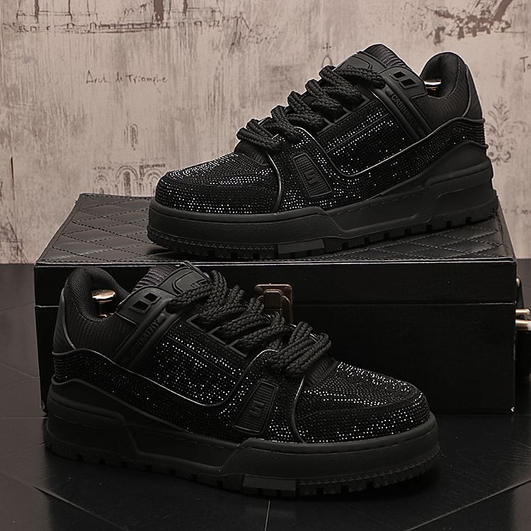 Mr Ozera - Sneakers met vetersluiting en strass