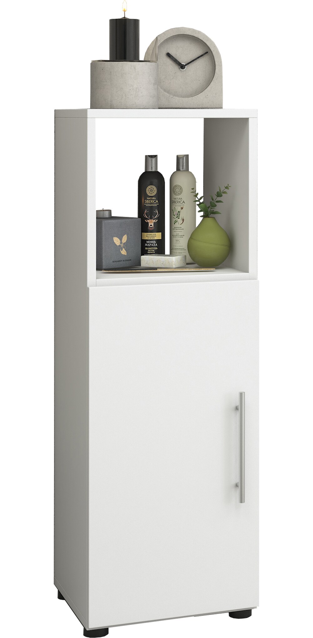 VCM Holz Badmöbel Midischrank Badregal Badschrank Badezimmer Möbel Regal Flandu