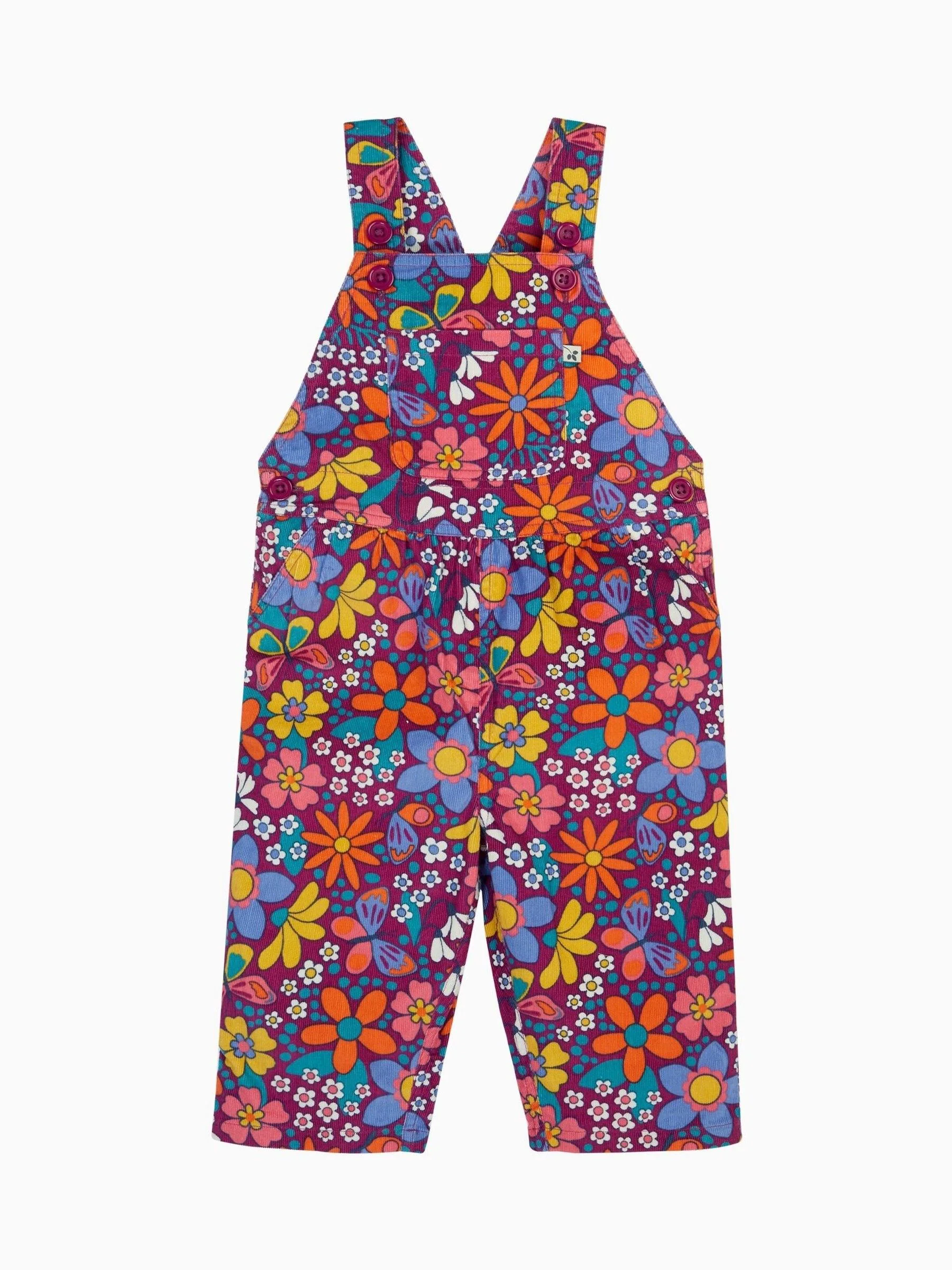 Frugi Purple Elspeth Printed Dungaree