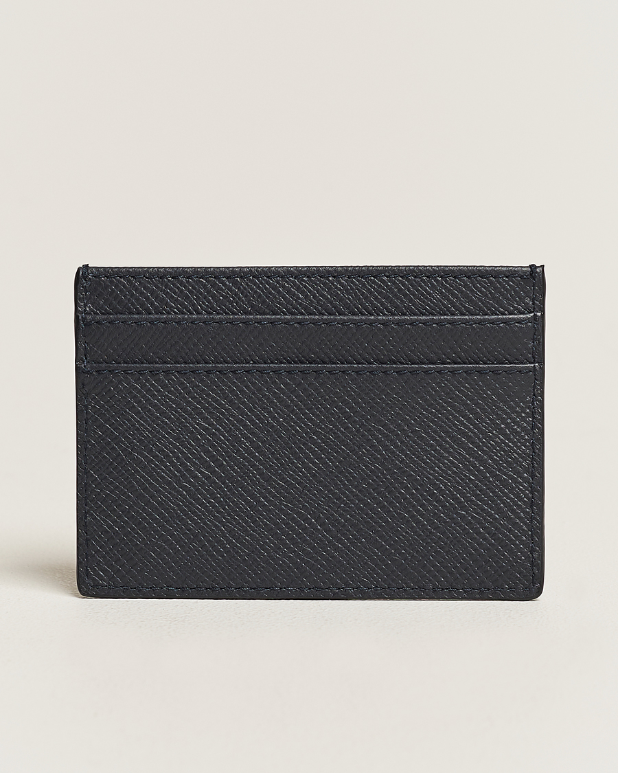 Smythson Panama Flat Cardholder Navy