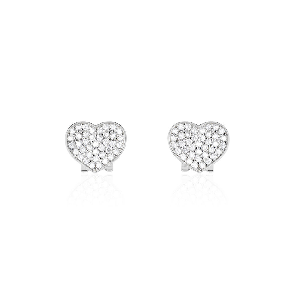Boucles D'oreilles Puces Darwin Argent Blanc Oxyde