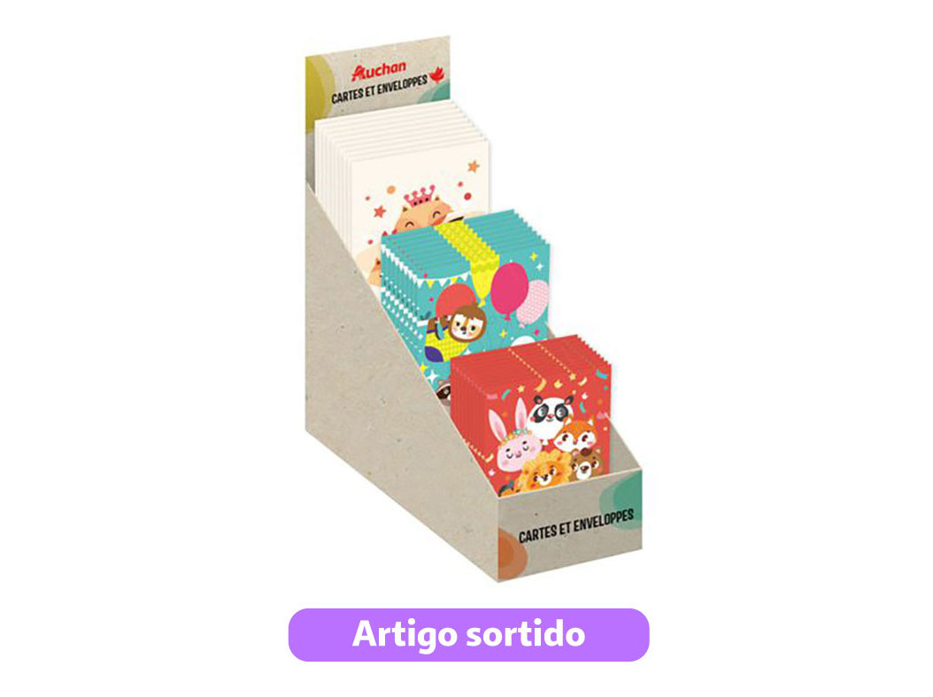 CARTÃO DE ANIVERSÁRIO AUCHAN INFANTIL COM ENVELOPE MODELOS SORTIDOS
