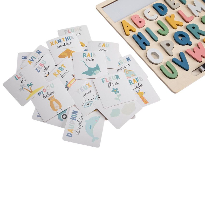 Puzzle alphabet avec cartes - Ecru