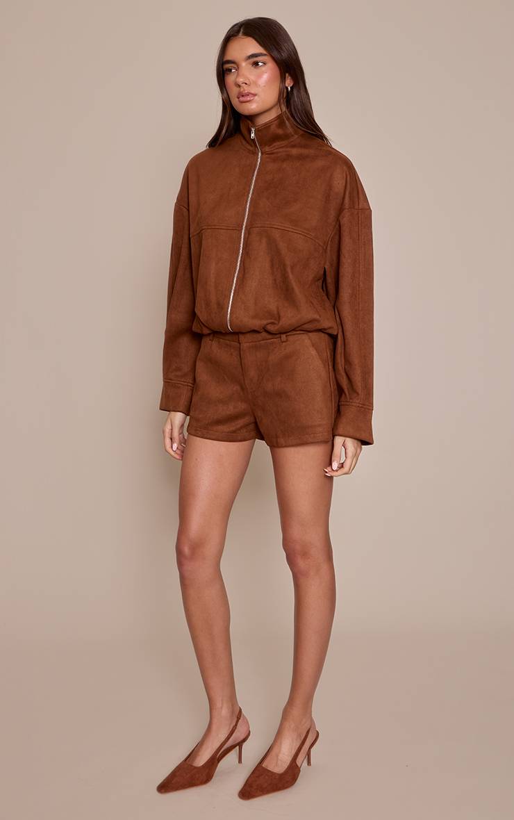 Marron Short Tailleur En Synthétique