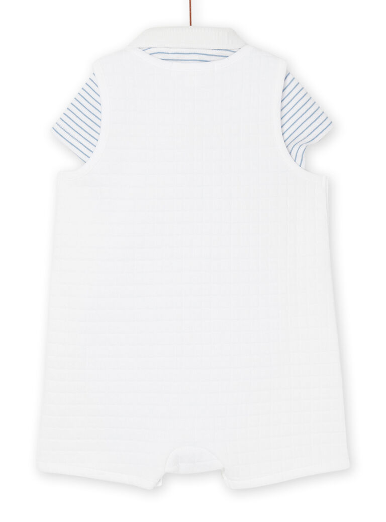Body et combinaison bleu et blanc à imprimé à rayures et motifs fantaisie